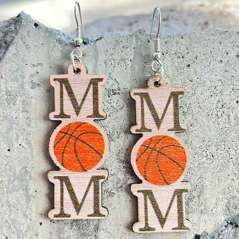 Wholesale 2 Pairs/Pack Mother's Day Ball Game Earrings